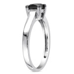 Custom Black Diamond Solitaire Ring - 1ct TDW White Gold by Yaffie™
