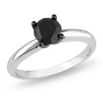 Yaffie™ Custom Black Diamond Solitaire Ring - Sparkling with 1ct TDW of White Gold Glamour.