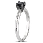 Yaffie™ Custom Black Diamond Solitaire Ring - Sparkling with 1ct TDW of White Gold Glamour.