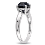 Yaffie ™ Handcrafted Black Diamond Solitaire Engagement Ring in 2 1/2ct White Gold
