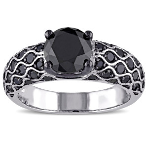 Yaffie ™ Custom Black Diamond Ring with 2 5/8ct TDW set in White Gold.