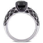 Yaffie ™ Custom Black Diamond Ring with 2 5/8ct TDW set in White Gold.