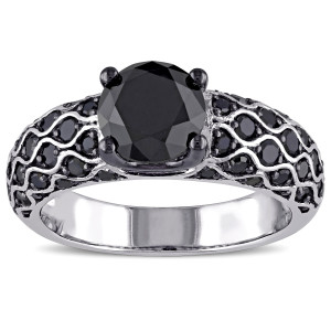 Yaffie Custom Black Diamond Ring - 2 5/8ct TDW in White Gold