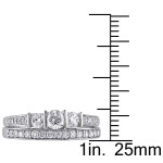 3/4ct TDW Diamond Bridal Ring Set in Yaffie White Gold Glam
