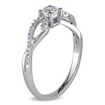 Sparkling Yaffie White Gold Ring Bedecked with 3/8ct TDW Diamonds