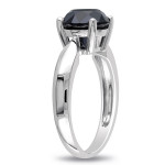 Yaffie ™ Custom White Gold Solitaire Ring with 3 Carat TDW Black Diamond