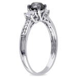 Yaffie Magnificent White Gold Ring with 4/5ct TDW Diamond & White Sapphire Gems