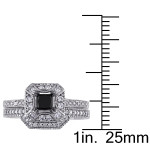 Yaffie Custom Black and White Diamond Bridal Set: White Gold and 5/8ct TDW Cluster