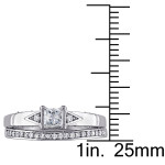The Yaffie Bridal Ring Set, featuring stunning 5/8ct TDW diamonds in shimmering white gold.