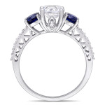 Elegant Yaffie Ring with White Gold, Sapphire, and Diamond