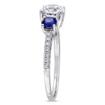 Sapphire Sparkle Diamond Ring in White Gold by Yaffie