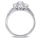 White Gold Sparkler with Created White Sapphire Triplet and Shimmering Diamond Detail