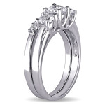 Bridal Bliss: Yaffie White Gold White Sapphire Ring Set