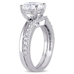 White Gold Solitaire Wedding Ring with Yaffie Created Sapphire