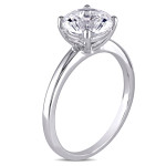 Yaffie White Gold Ring with a Stunning Created White Sapphire Solitaire