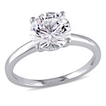 Yaffie White Gold Ring with a Stunning Created White Sapphire Solitaire