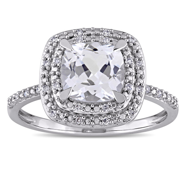 Sparkle and Save with Yaffie 18ct Double Square Halo Engagement Ring - 20% off!