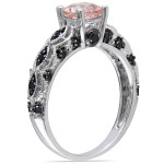 Yaffie ™ Crafts a Spectacular Custom White Gold Ring with Gemstone and 1/4ct TDW Black Diamond