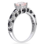 Yaffie ™ Creates Stunning Black Diamond & Morganite Ring in White Gold with 1/4ct TDW