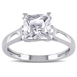 Sophisticated Style: Yaffie White Gold Sapphire Square-cut Solitaire