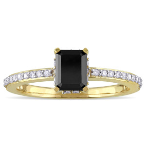 Yaffie™ Customised Black and White Diamond Engagement Ring with 1 1/5ct TDW in Gold