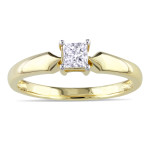 Gold Yaffie Ring with Brilliant 1/3ct Diamond Solitaire