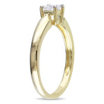 Gold Yaffie Ring with Brilliant 1/3ct Diamond Solitaire