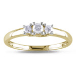 Sparkling Yaffie Gold 3-Stone Diamond Engagement Ring - 1/4ct TDW