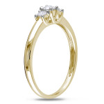 Sparkling Yaffie Gold 3-stone Engagement Ring with 1/4ct TDW Diamonds