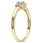 Diamond Three Stone Ring with Yaffie Gold and 1/4ct TDW