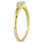 Classic 3-stone Ring with Regal 1/4ct TDW Princess Cut Diamonds by Yaffie Gold