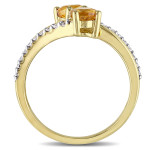 The Yaffie Gold Bypass Ring with Yellow Sapphire and Diamonds
