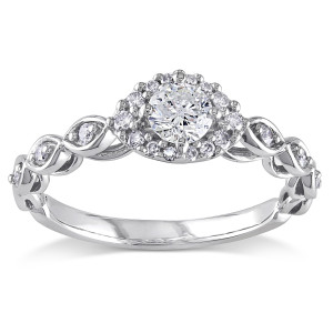 White Gold GH I2;I3 Fashion Ring Adorned with 1/2 CT of Yaffie Sparkling Diamonds.