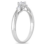 Princess and Marquise Diamonds Promise Ring - Sparkling Yaffie 1/4 CT in White Gold GH I2;I3