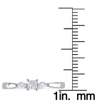 Princess and Marquise Diamonds Promise Ring - Sparkling Yaffie 1/4 CT in White Gold GH I2;I3