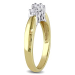 Yaffie Triumphant Trio: Yellow & White Gold, 1/5ct TDW Diamonds Engagement Ring