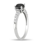 Yaffie’s ™ Bespoke Black and White Diamond Solitaire Engagement Ring with 1.25ct TDW