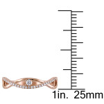 Rose Gold Twist Promise Ring with 1/6ct of Sparkling Diamonds by Yaffie