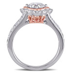 Yaffie Diamond Engagement Ring in Two Tones of Gold with a Stunning 1 1/2ct Total Diamond Weight