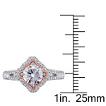 Yaffie Diamond Engagement Ring in Two Tones of Gold with a Stunning 1 1/2ct Total Diamond Weight