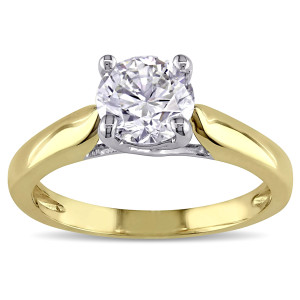 Radiant Yaffie Ring: Two-tone Gold with 1ct TDW Diamond Solitaire