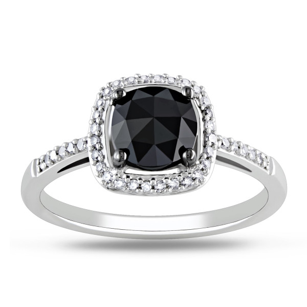 Yaffie™ Exquisite Black Diamond Ring in 1 1/8ct TDW, Crafted in White Gold
