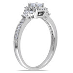 Certified 1/2ct TDW Diamond Halo Engagement Ring in Yaffie White Gold