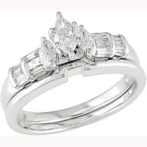 White Gold 1/2ct TDW Diamond Bridal Set - Custom Made By Yaffie™