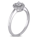 Sparkling Yaffie Diamond Engagement Ring with White Gold Halo (1/2ct TDW)