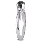 Yaffie Custom White Gold Black Diamond Engagement Ring - 1/3ct TDW