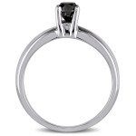 Yaffie Custom White Gold Black Diamond Engagement Ring - 1/3ct TDW