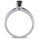 Bespoke White Gold Black Diamond Engagement Ring - Crafted by Yaffie ™ with 1/3ct TDW