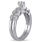 Bridal Set with 1/3ct TDW Diamonds in Yaffie White Gold