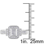 Sparkling Yaffie 1/3ct TDW Diamond Engagement Ring in White Gold